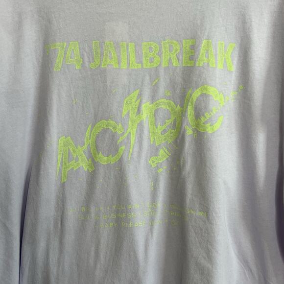 Anthropologie LeLuv Size XL ACDC Graphic Band Tour Tee Rock USA Cotton New Af17 - Picture 7 of 10